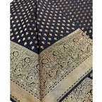 Seduva Women's Silk Printed Saree With Unstitched Blouse 5.5Mtr (Black)