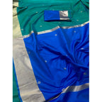 Seduva Women's Silk Printed Saree With Unstitched Blouse 5.5Mtr (Blue)