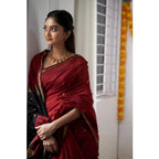 Seduva Women's Cotton  Printed Saree With Unstitched Blouse 5.5Mtr (Red)