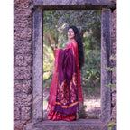 Seduva Women's Silk Printed Saree With Unstitched Blouse 5.5Mtr (Purple)
