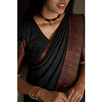 Seduva Women's Silk Printed Saree With Unstitched Blouse 5.5Mtr (Black)
