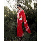 Seduva Women's Cotton  Printed Saree With Unstitched Blouse 5.5Mtr (Red)