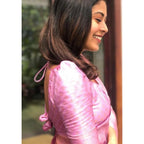 Seduva Women's Silk Printed Saree With Unstitched Blouse 5.5Mtr (Pink)