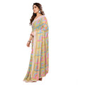 Seduva Women's Small Lace Georgette Printed Ready-to-Wear Saree With Unstitched Blouse 5.5 Mtr (Green)