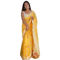 Seduva Women's Cotton  Printed Saree With Unstitched Blouse 5.5Mtr (Yellow)