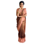 Seduva Women's Silk Printed Saree With Unstitched Blouse 5.5Mtr (Brown)