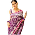 Seduva Women's Silk Printed Saree With Unstitched Blouse 5.5Mtr (Purple)