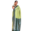 Seduva Women's Silk Printed Saree With Unstitched Blouse 5.5Mtr (Sea Green)