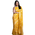 Seduva Women's Silk Printed Saree With Unstitched Blouse 5.5Mtr (Yellow)