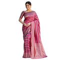 Seduva Women's Silk Printed Saree With Unstitched Blouse 5.5Mtr (Pink)
