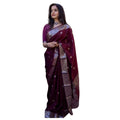 Seduva Women's Cotton  Printed Saree With Unstitched Blouse 5.5Mtr (Maroon)
