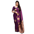 Seduva Women's Silk Printed Saree With Unstitched Blouse 5.5Mtr (Wine)