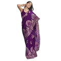 Seduva Women's Silk Printed Saree With Unstitched Blouse 5.5Mtr (Purple)