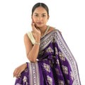 Seduva Women's Silk Printed Saree With Unstitched Blouse 5.5Mtr (Purple)