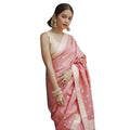 Seduva Women's Cotton  Printed Saree With Unstitched Blouse 5.5Mtr (Peach)