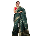 Seduva Women's Silk Printed Saree With Unstitched Blouse 5.5Mtr (Green)