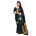 Seduva Women's Silk Printed Saree With Unstitched Blouse 5.5Mtr (Green)