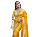 Seduva Women's Silk Printed Saree With Unstitched Blouse 5.5Mtr (Yellow)