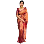 Seduva Women's Silk Printed Saree With Unstitched Blouse 5.5Mtr (Maroon)