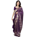 Seduva Women's Silk Printed Saree With Unstitched Blouse 5.5Mtr (Purple)