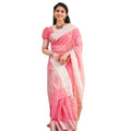 Seduva Women's Cotton  Printed Saree With Unstitched Blouse 5.5Mtr (Pink)