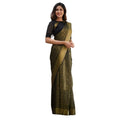 Seduva Women's Silk Printed Saree With Unstitched Blouse 5.5Mtr (Black)