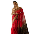 Seduva Women's Cotton  Printed Saree With Unstitched Blouse 5.5Mtr (Red)