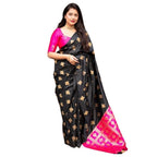 Seduva Women's Silk Printed Saree With Unstitched Blouse 5.5Mtr (Pink)