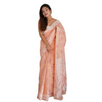 Seduva Women's Cotton  Printed Saree With Unstitched Blouse 5.5Mtr (Peach)