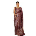 Seduva Women's Silk Printed Saree With Unstitched Blouse 5.5Mtr (Maroon)