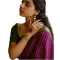 Seduva Women's Silk Printed Saree With Unstitched Blouse 5.5Mtr (Wine)