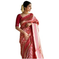 Seduva Women's Silk Printed Saree With Unstitched Blouse 5.5Mtr (Pink)