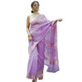 Seduva Women's Cotton  Printed Saree With Unstitched Blouse 5.5Mtr (Lavender)