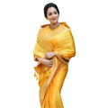 Seduva Women's Silk Printed Saree With Unstitched Blouse 5.5Mtr (Yellow)