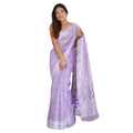 Seduva Women's Cotton  Printed Saree With Unstitched Blouse 5.5Mtr (Lavender)