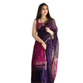 Seduva Women's Cotton  Printed Saree With Unstitched Blouse 5.5Mtr (Navy Blue)