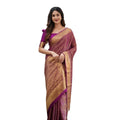 Seduva Women's Silk Printed Saree With Unstitched Blouse 5.5Mtr (Wine)