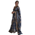 Seduva Women's Silk Printed Saree With Unstitched Blouse 5.5Mtr (Grey)