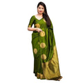 Seduva Women's Silk Printed Saree With Unstitched Blouse 5.5Mtr (Green)