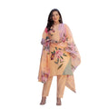 Seduva Women's Cotton Blend Printed Kurti With Pant Dupatta Set (Orange)
