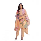 Seduva Women's Cotton Blend Printed Kurti With Pant Dupatta Set (Orange)