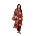 Seduva Women's Cotton Blend Printed Kurti With Pant Dupatta Set (Rust)