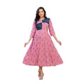 Seduva Women's Rayon  Print With Embroidery Work A-Line Kurti (Wine)