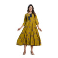 Seduva Women's Rayon Print With Embroidery Work A-Line Kurti (Mehendi)