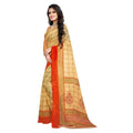 Seduva Women's Georgette Printed Saree With Unstitched Blouse 5.5Mtr (Orange)