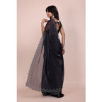 Seduva Women's Jimmy choo Embellished Bollywood Saree With Unstitched Blouse 5.5Mtr (Black)