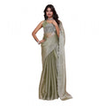 Seduva Women's Jimmy choo Embellished Bollywood Saree With Unstitched Blouse 5.5Mtr (Light Green)