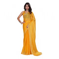 Seduva Women's Jimmy choo Embellished Bollywood Saree With Unstitched Blouse 5.5Mtr (Mustard)