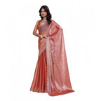 Seduva Women's Jimmy choo Embellished Bollywood Saree With Unstitched Blouse 5.5Mtr (Orange)
