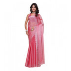 Seduva Women's Jimmy choo Embellished Bollywood Saree With Unstitched Blouse 5.5Mtr (Pink)